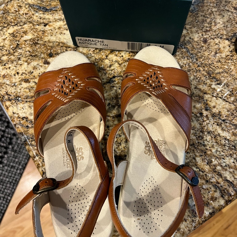SAS Tan Sandals Comfortable Strappy Design